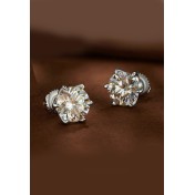 BYF1054 S925純銀1克拉莫桑石耳環