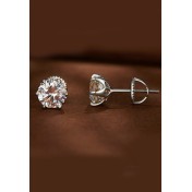 BYF1057 S925純銀50份莫桑石耳環