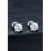 BYF1064-1 S925純銀1克拉莫桑石耳環