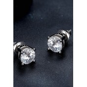 BYF1064-1 S925純銀1克拉莫桑石耳環