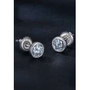 BYF1070 S925純銀50份莫桑石耳環