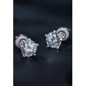 BYF1072 S925純銀50份莫桑石耳環