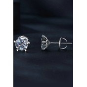 BYF1072 S925純銀50份莫桑石耳環