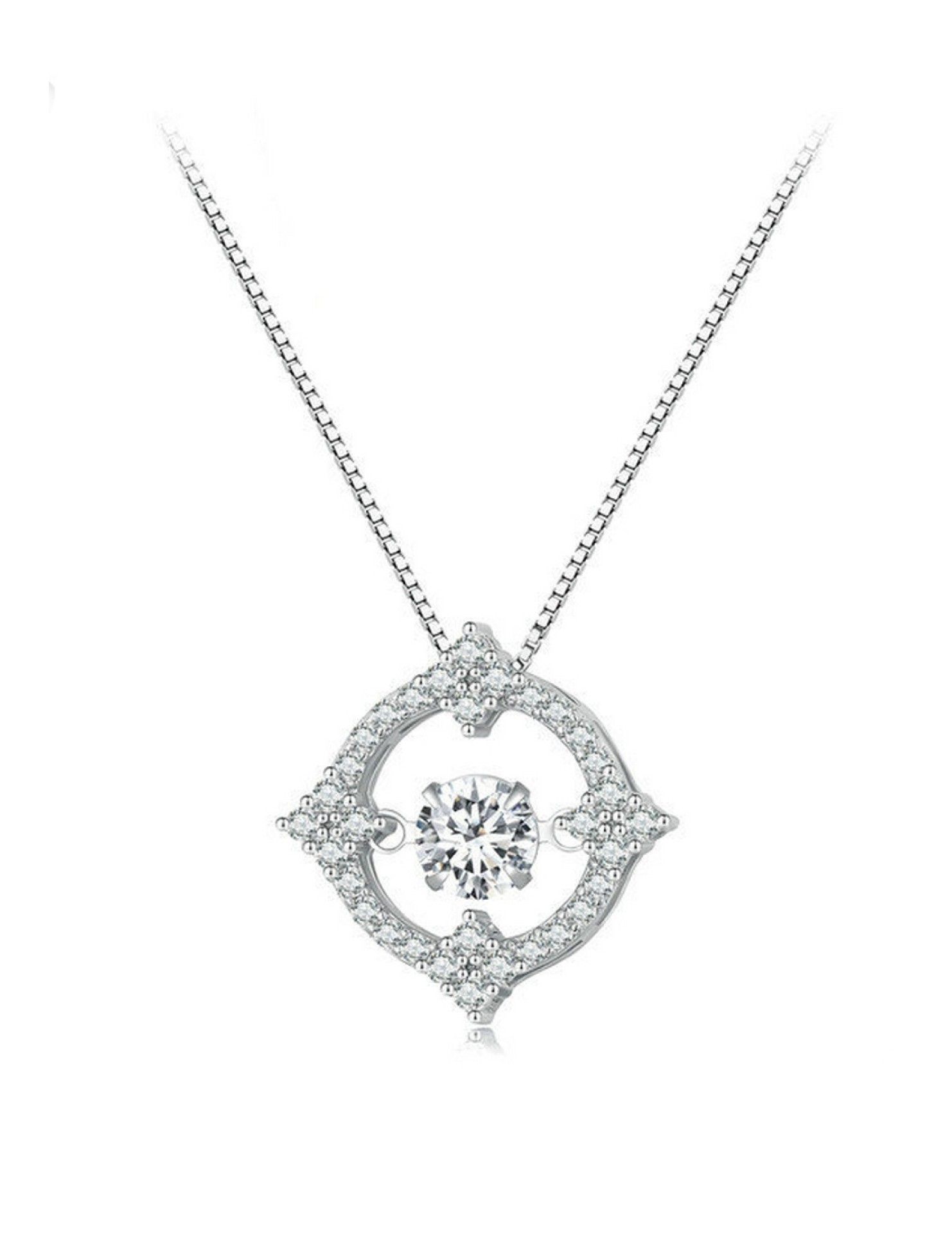 BYF1073 S925純銀50份莫桑石項鏈