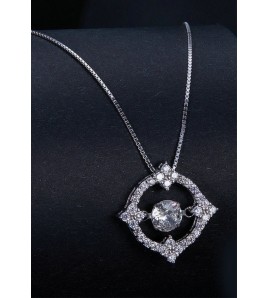 BYF1073 S925純銀50份莫桑石項鏈