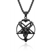 JSC3016 316L鈦鋼撒旦山羊五芒星項鏈