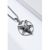 JSC3016 316L鈦鋼撒旦山羊五芒星項鏈