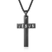 JSC3008 316L鈦鋼JESUS 十字架項鏈