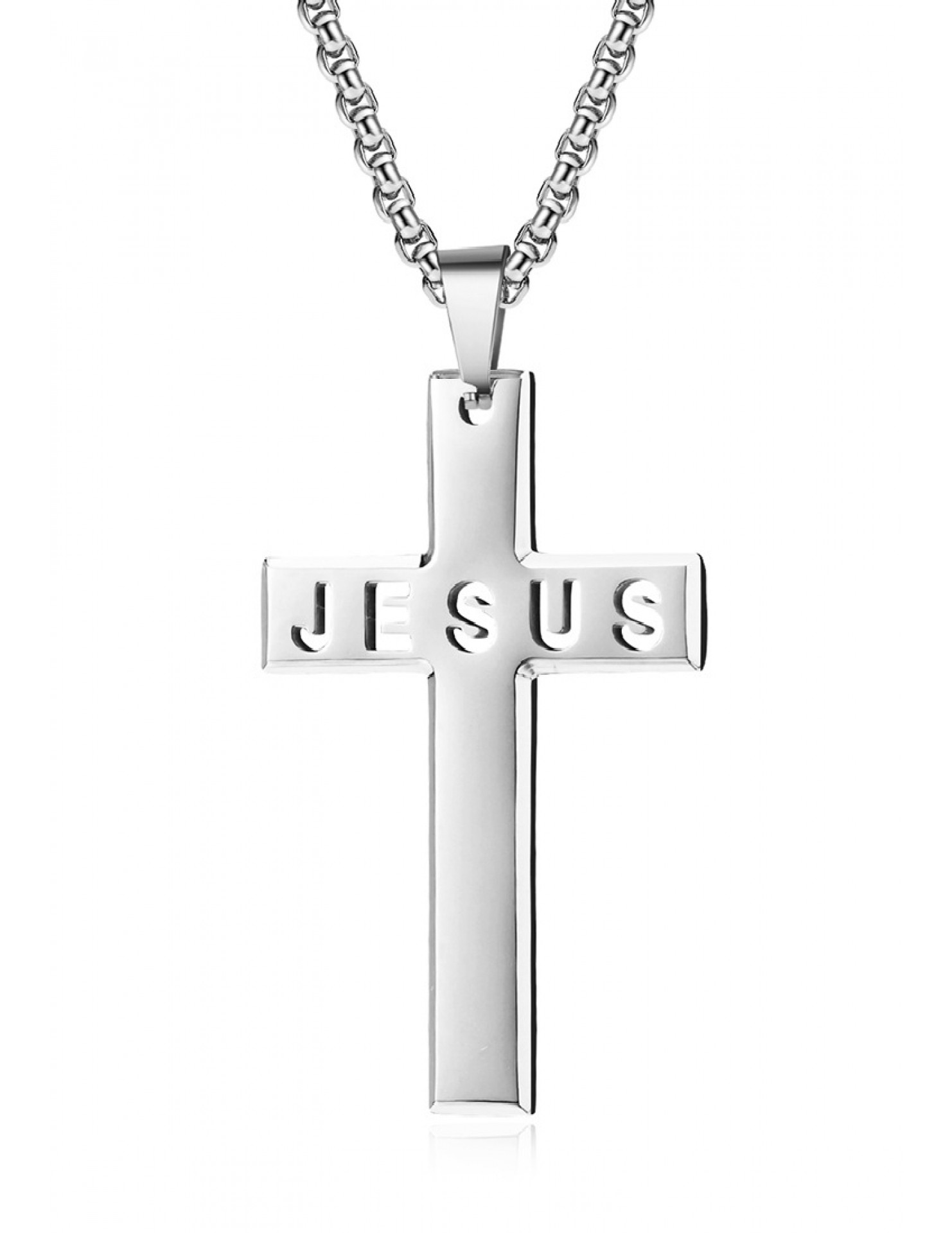 JSC3008 316L鈦鋼JESUS 十字架項鏈