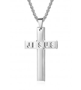 JSC3008 316L鈦鋼JESUS 十字架項鏈