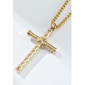 JSC3012 316L鈦鋼嘻哈打結十字架項鏈