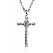 JSC3012 316L鈦鋼嘻哈打結十字架項鏈