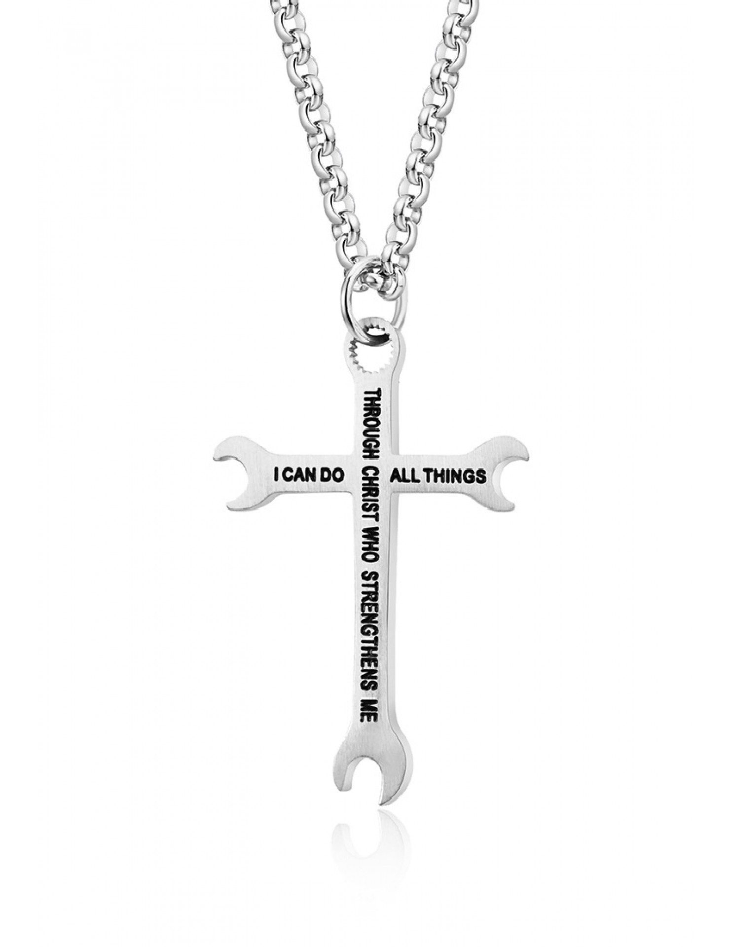 JSC3015 316L鈦鋼I Can Do All Things through Christ項鏈