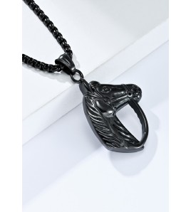 JSC3020 316L鈦鋼復古馬頭項鏈