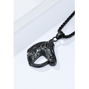 JSC3020 316L鈦鋼復古馬頭項鏈