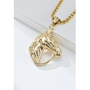 JSC3020 316L鈦鋼復古馬頭項鏈