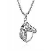 JSC3020 316L鈦鋼復古馬頭項鏈