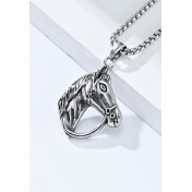 JSC3020 316L鈦鋼復古馬頭項鏈