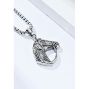 JSC3020 316L鈦鋼復古馬頭項鏈