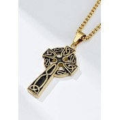 JSC3021 316L鈦鋼維京凱爾特結十字架項鏈