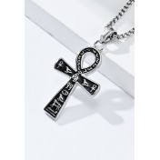 JSC3022 316L鈦鋼古埃及符號安卡十字架項鏈