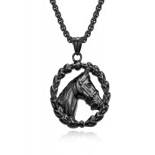 JSC3023 316L鈦鋼復古馬頭項鏈