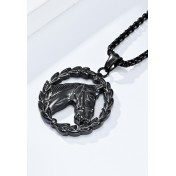 JSC3023 316L鈦鋼復古馬頭項鏈