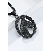 JSC3023 316L鈦鋼復古馬頭項鏈