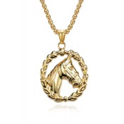 JSC3023 316L鈦鋼復古馬頭項鏈