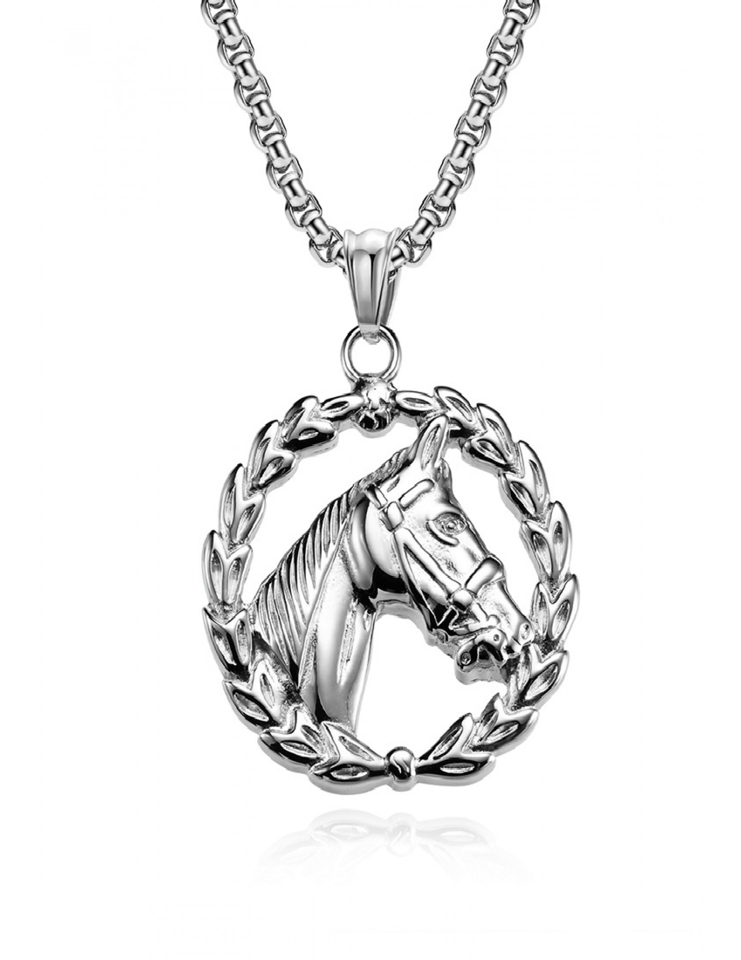 JSC3023 316L鈦鋼復古馬頭項鏈