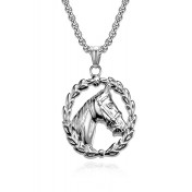 JSC3023 316L鈦鋼復古馬頭項鏈