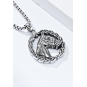 JSC3023 316L鈦鋼復古馬頭項鏈