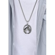 JSC3023 316L鈦鋼復古馬頭項鏈