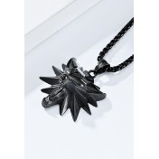 JSC3024 316L鈦鋼巫師3狼頭項鏈