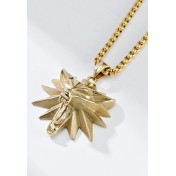 JSC3024 316L鈦鋼巫師3狼頭項鏈