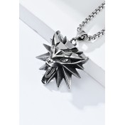 JSC3024 316L鈦鋼巫師3狼頭項鏈