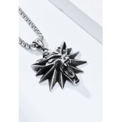 JSC3024 316L鈦鋼巫師3狼頭項鏈