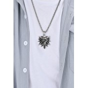 JSC3024 316L鈦鋼巫師3狼頭項鏈