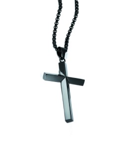 JSC3028 316L鈦鋼簡約菱形鏡面十字架項鏈