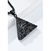 JSC3029 316L鈦鋼古埃及金字塔荷魯斯之眼項鏈