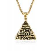 JSC3029 316L鈦鋼古埃及金字塔荷魯斯之眼項鏈
