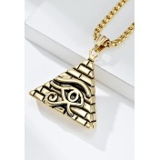 JSC3029 316L鈦鋼古埃及金字塔荷魯斯之眼項鏈