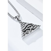 JSC3029 316L鈦鋼古埃及金字塔荷魯斯之眼項鏈