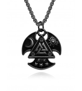 JSC3102 316L鈦鋼維京奧丁三角結項鏈