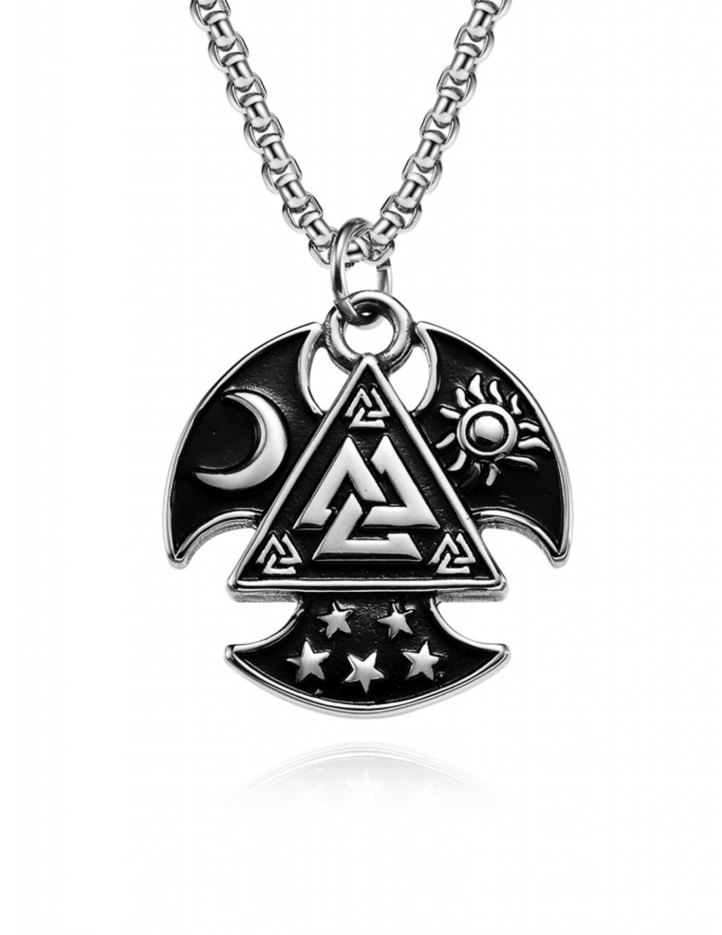 JSC3102 316L鈦鋼維京奧丁三角結項鏈