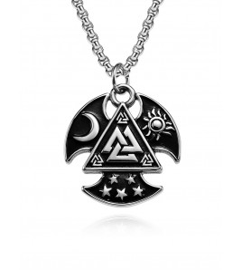 JSC3102 316L鈦鋼維京奧丁三角結項鏈