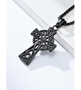 JSC3104 316L鈦鋼三角結十字架項鏈