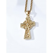 JSC3104 316L鈦鋼三角結十字架項鏈
