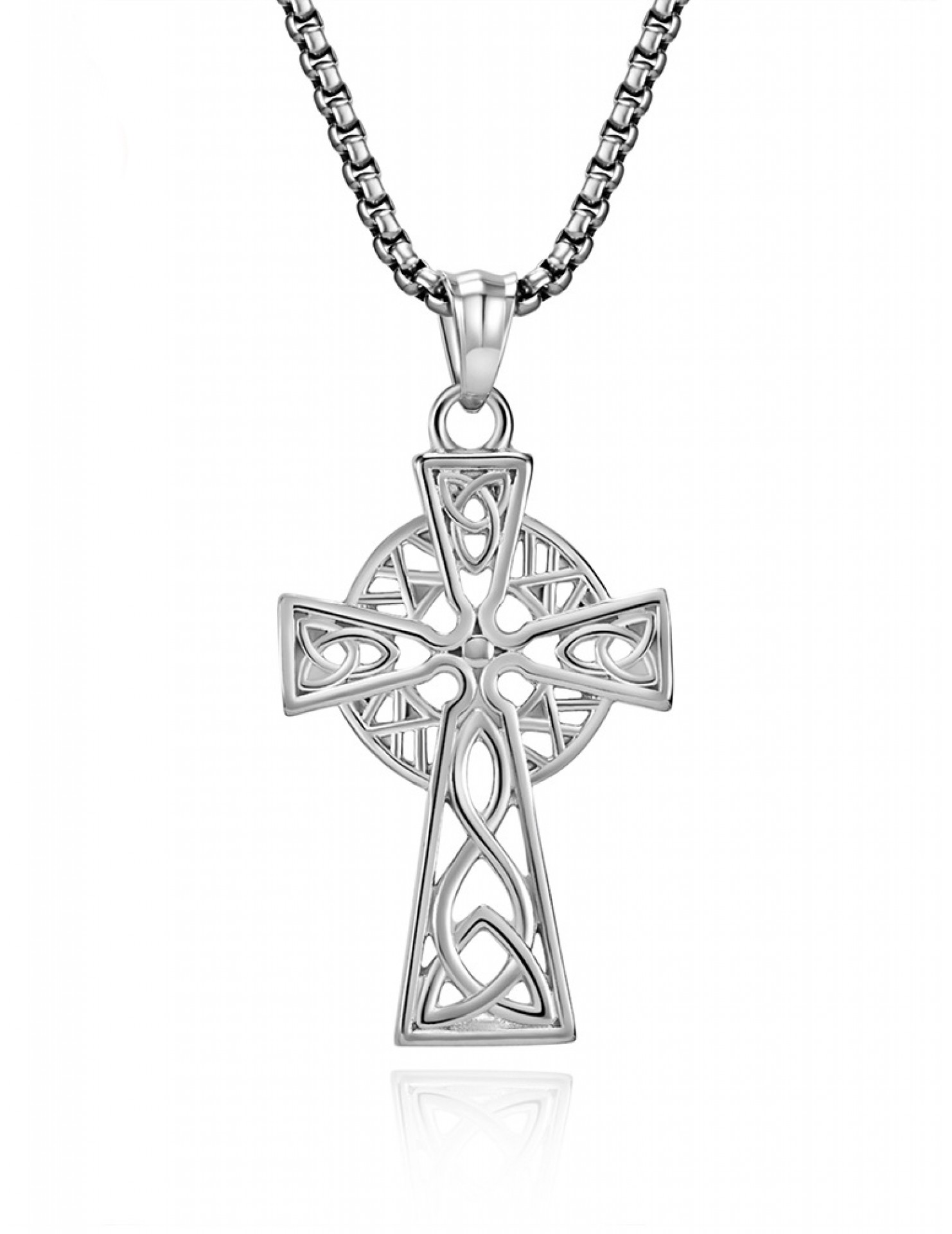 JSC3104 316L鈦鋼三角結十字架項鏈