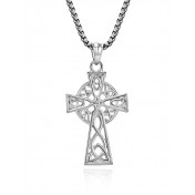 JSC3104 316L鈦鋼三角結十字架項鏈